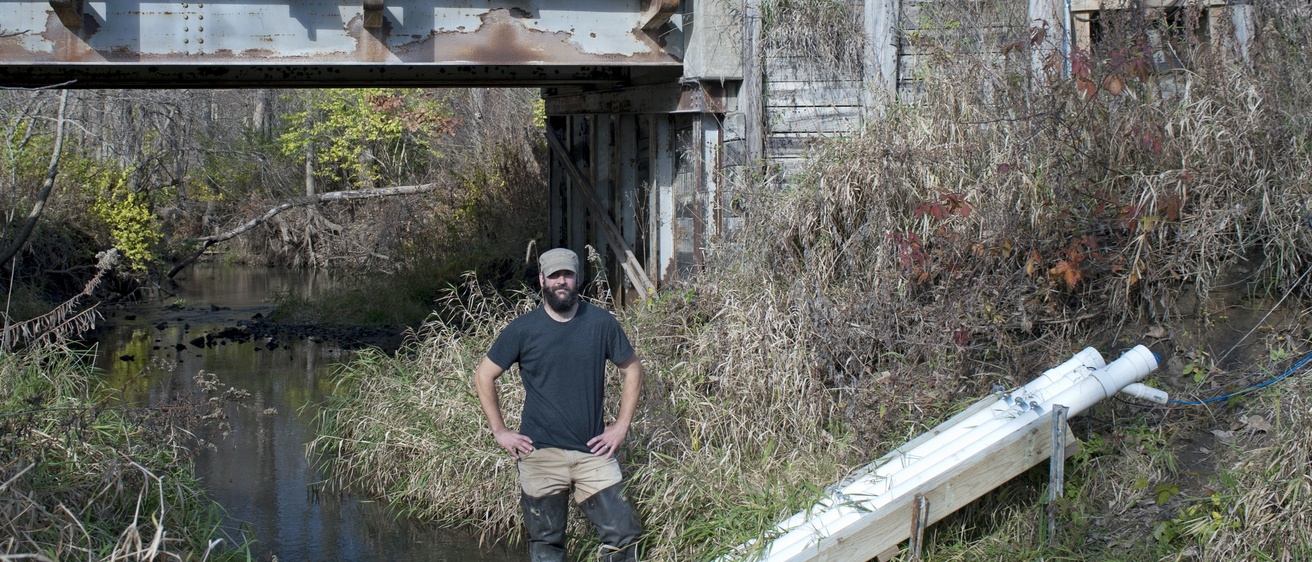Tom with water quality sensor