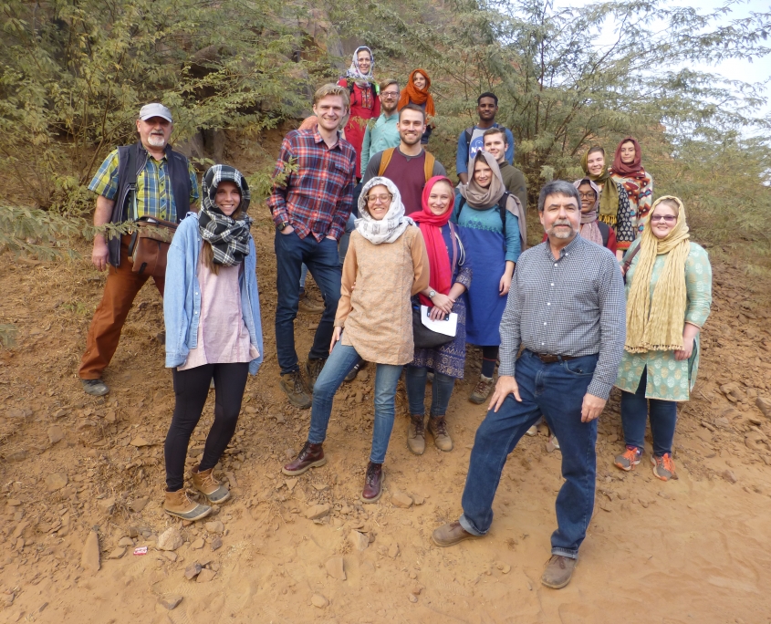 A group photo of students on the India Winterim trip