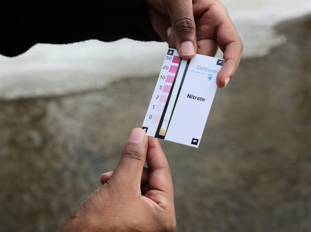 Close up of testing card.